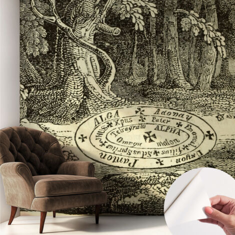 Papier peint adhésif autocollant pour salon chambre à coucher peint imprimé pour mur Cercle magique 250x250 cm (1/5)