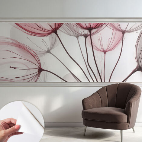 Papier peint autocollant décoratif à motifs pour salon chambre et bureau Tapete adhésif pour décoration Silhouettes florales 250x104 cm (1/5)