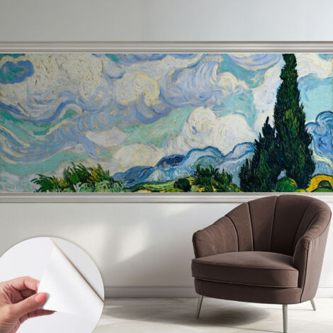 Papier peint autocollant décoratif à motifs pour salon chambre et bureau Tapete adhésif pour décoration Nuages expressifs 250x104 cm (1/5)