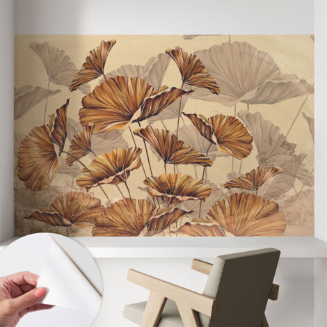 Papier peint adhésif autocollant pour salon chambre à coucher peint imprimé pour mur Élégance automnale 104x70 cm (1/5)