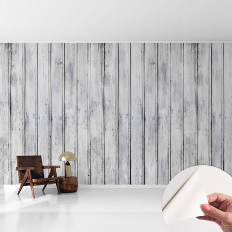 Papier peint autocollant avec imprimé pour cuisine facile à appliquer pour mur a motif Planches de bois 416x254 cm (1/5)