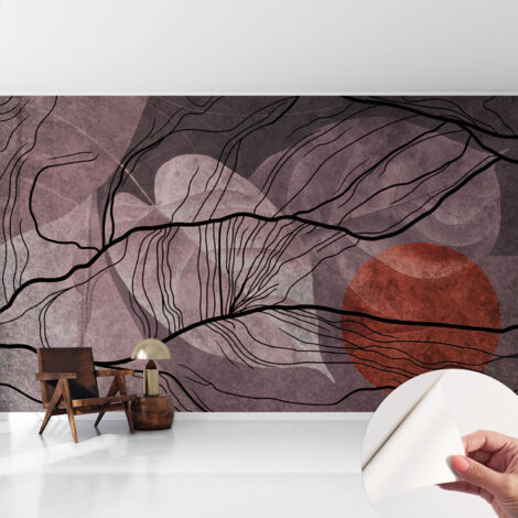 Papier peint autocollant adhésif avec motifs pour salon et chambre accessoire stylé pour votre intérieur Abstraction énergique 416x254 cm (1/5)