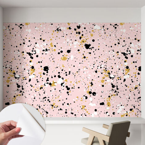 Papier peint adhésif décoratif avec colle pour salon chambre et bureau Installation rapide Taches artistiques 152x104 cm