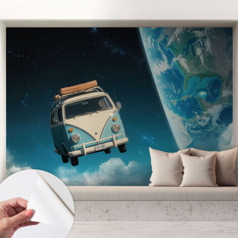 Papier peint adhésif autocollant pour salon chambre à coucher peint imprimé pour mur Voyage dans l'espace 208x146 cm (1/5)
