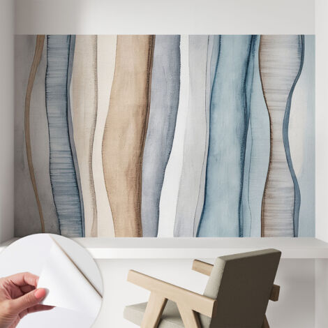 Papier peint autocollant Mural avec colle pour salon et chambre Décoration murale rapide Rayures abstraites 104x70 cm (1/5)