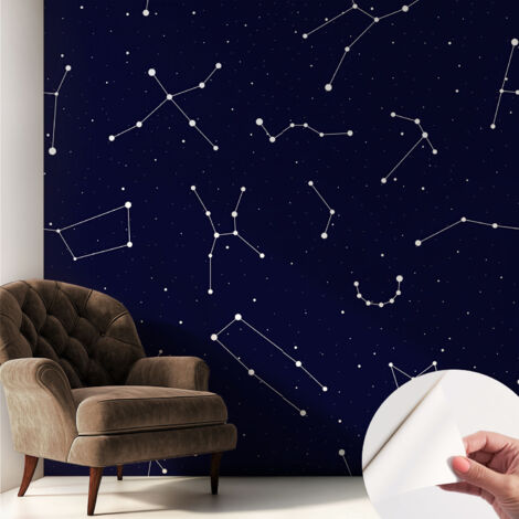 Papier peint adhésif autocollant pour salon chambre à coucher tendance et originale Ciel étoilé 250x250 cm (1/5)