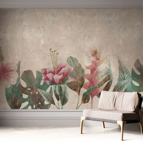 Papier peint autocollant décoratif à motifs pour salon chambre et bureau Tapete adhésif pour décoration Flore subtile 312x219 cm (1/5)