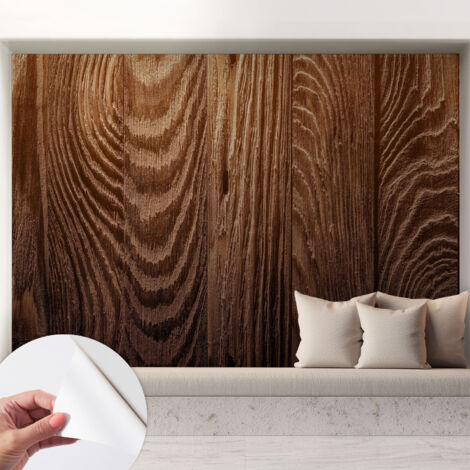 Papier peint autocollant décoratif à motifs pour salon chambre et bureau Tapete adhésif pour décoration Cernes de bois 208x146 cm (1/5)