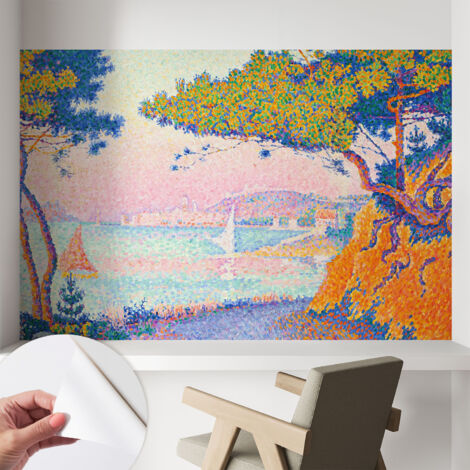 Papier peint adhésif autocollant pour salon chambre à coucher tendance et originale Paysage coloré 104x70 cm