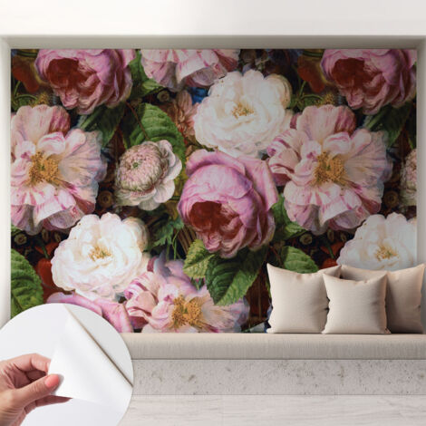 Papier peint autocollant décoratif à motifs pour salon chambre et bureau Tapete adhésif pour décoration Élégance florale 208x146 cm (1/5)