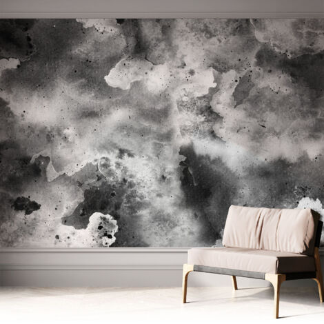Papier peint autocollant décoratif à motifs pour salon chambre et bureau Tapete adhésif pour décoration Nuages gris 312x219 cm (1/5)