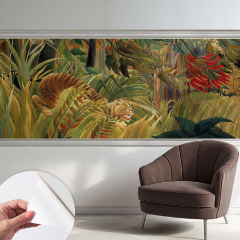 Papier peint autocollant décoratif à motifs pour salon chambre et bureau Tapete adhésif pour décoration Tigre exotique 250x104 cm (1/5)