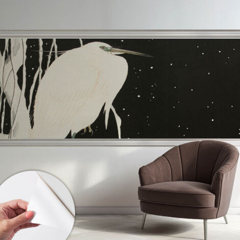 Papier peint autocollant décoratif à motifs pour salon chambre et bureau Tapete adhésif pour décoration Oiseau d'hiver 250x104 cm (1/5)