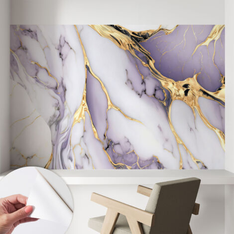 Papier peint adhésif décoratif avec colle pour salon chambre à coucher et bureau Design moderne et facile à poser Marbre abstrait 104x70 cm (1/5)