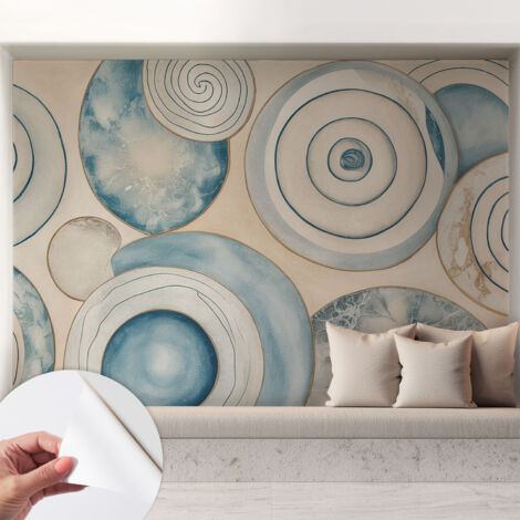 Papier peint autocollant décoratif à motifs pour salon chambre et bureau Tapete adhésif pour décoration Tourbillons en spirale 208x146 cm (1/5)