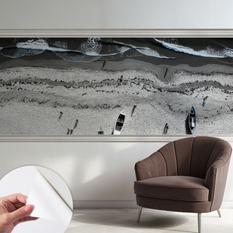Papier peint autocollant décoratif à motifs pour salon chambre et bureau Tapete adhésif pour décoration Calme de la plage 250x104 cm (1/5)
