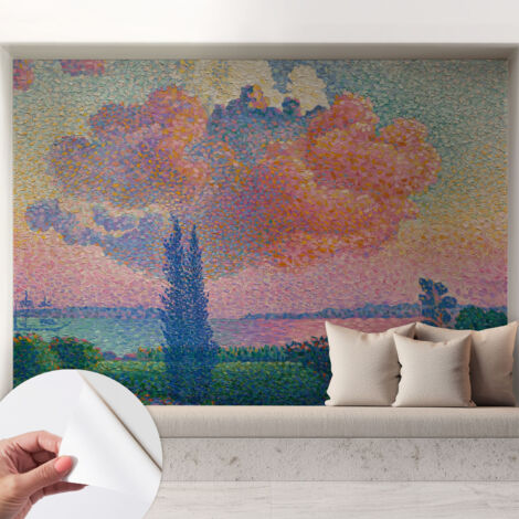 Papier peint autocollant décoratif à motifs pour salon chambre et bureau Tapete adhésif pour décoration Paysage coloré 208x146 cm (1/5)
