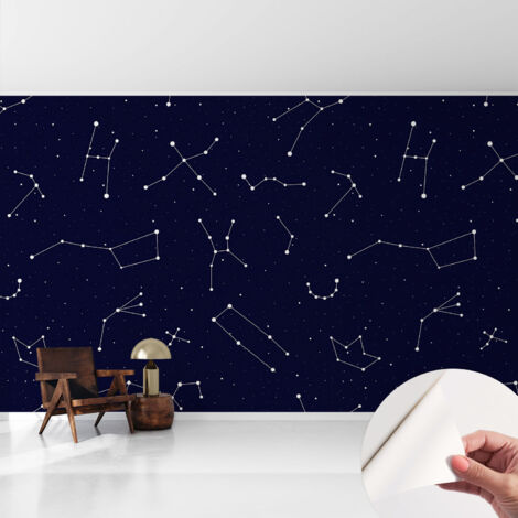 Papier peint adhésif autocollant pour salon chambre à coucher tendance et originale Ciel étoilé 416x254 cm (1/5)