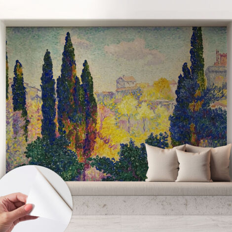 Papier peint autocollant décoratif à motifs pour salon chambre et bureau Tapete adhésif pour décoration Paysages impressionnistes 208x146 cm (1/5)