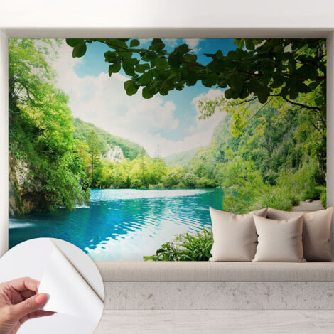 Papier peint autocollant avec imprimé pour décoration intérieure pour rénovation a motif Oasis naturelle 208x146 cm