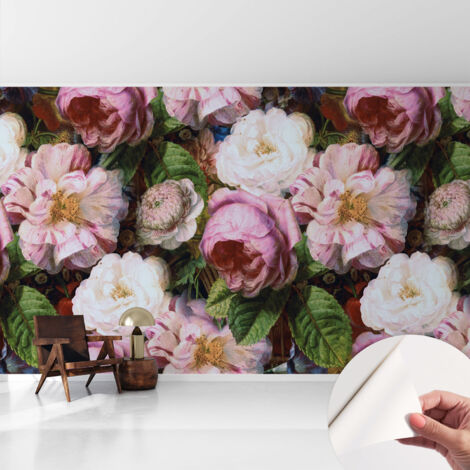 Papier peint autocollant décoratif à motifs pour salon chambre et bureau Tapete adhésif pour décoration Élégance florale 416x254 cm (1/5)