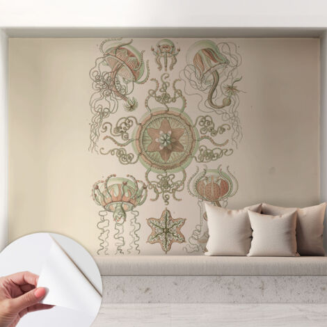 Papier peint autocollant décoratif à motifs pour salon chambre et bureau Tapete adhésif pour décoration Monde sous-marin 208x146 cm (1/5)