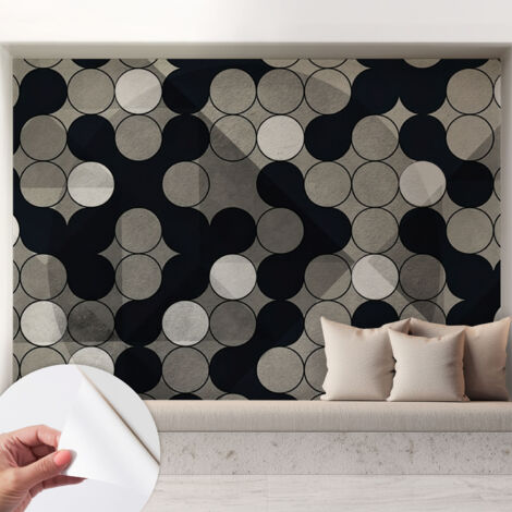 Papier peint autocollant avec imprimé pour intérieur moderne application facile a motif Cercles géométriques 208x146 cm (1/5)