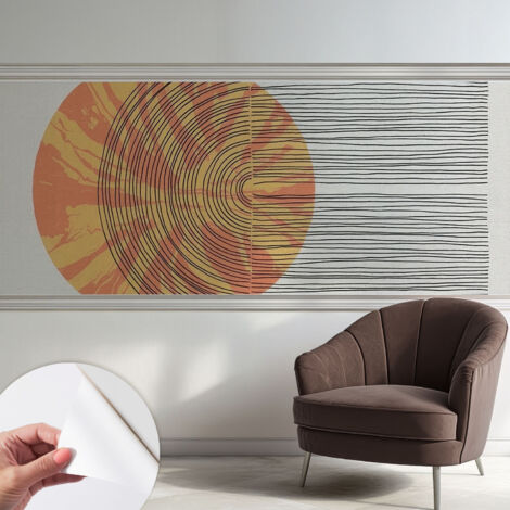 Papier peint autocollant avec imprimé décoratif pour salon et chambre à coucher Installation facile Cercle avec des lignes 250x104 cm (1/5)