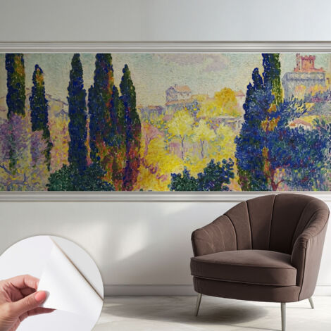 Papier peint autocollant décoratif à motifs pour salon chambre et bureau Tapete adhésif pour décoration Paysages impressionnistes 250x104 cm (1/5)