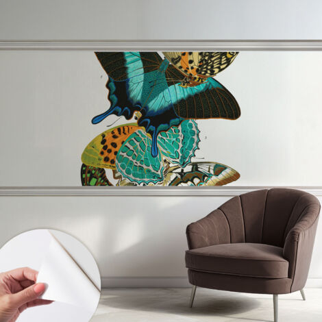 Papier peint autocollant adhésif avec imprimé motifs uniques apparence moderne Papillons colorés 250x104 cm (1/5)