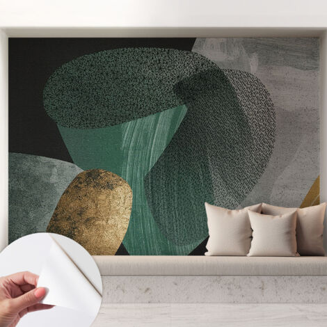 Papier peint autocollant décoratif à motifs pour salon chambre et bureau Tapete adhésif pour décoration Géométrie abstraite 208x146 cm (1/5)