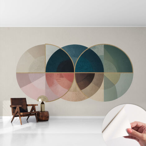 Papier peint autocollant décoratif à motifs pour salon chambre et bureau Tapete adhésif pour décoration Élégance géométrique 416x254 cm (1/5)
