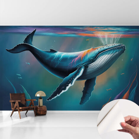 Papier peint autocollant adhésif avec motifs pour salon et chambre accessoire stylé pour votre intérieur Géant des mers 416x254 cm (1/5)