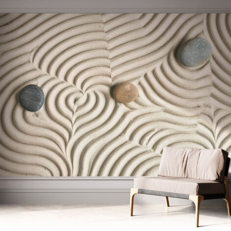 Papier peint autocollant décoratif à motifs pour salon chambre et bureau Tapete adhésif pour décoration Vagues harmonieuses 312x219 cm (1/5)