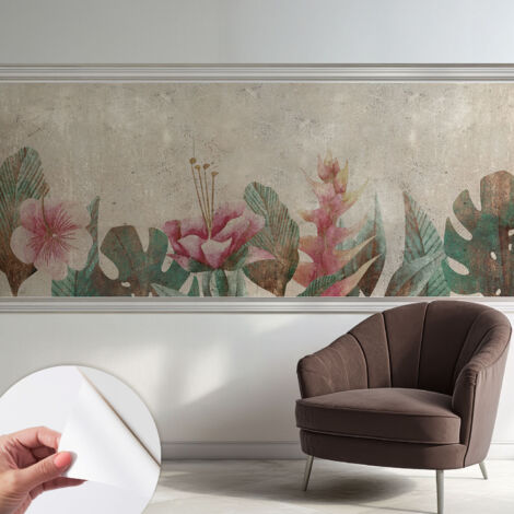 Papier peint autocollant décoratif à motifs pour salon chambre et bureau Tapete adhésif pour décoration Flore subtile 250x104 cm (1/5)