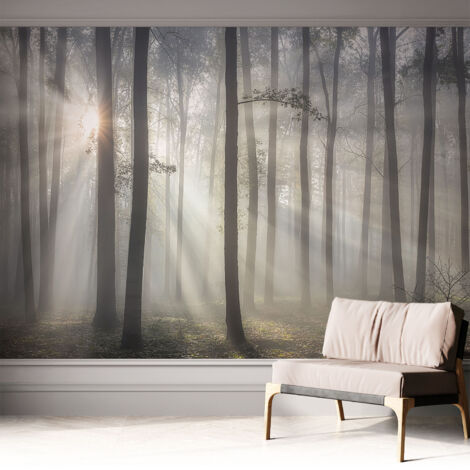 Papier peint autocollant décoratif à motifs pour salon chambre et bureau Tapete adhésif pour décoration Forêt éthérée 312x219 cm (1/5)