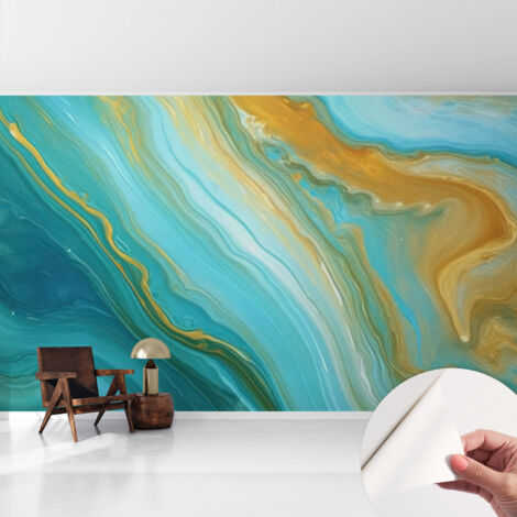 Papier peint autocollant adhésif avec imprimé installation simple qualité excellente sans désordre Vagues abstraites 416x254 cm (1/5)