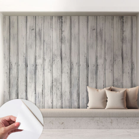 Papier peint autocollant avec imprimé pour cuisine facile à appliquer pour mur a motif Planches de bois 208x146 cm (1/5)