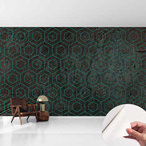 Papier peint autocollant adhésif installation rapide du papier peint durable et résistante Motif géométrique 416x254 cm (1/5)