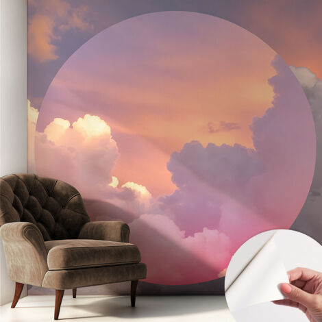Papier peint adhésif anti-bulles nuages éthérés 250x250 cm rénovation rapide