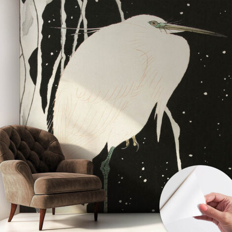 Papier peint autocollant décoratif à motifs pour salon chambre et bureau Tapete adhésif pour décoration Oiseau d'hiver 250x250 cm (1/5)