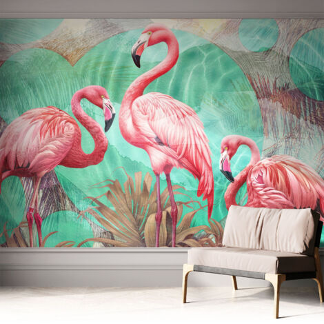 Papier peint autocollant décoratif à motifs pour salon chambre et bureau Tapete adhésif pour décoration Oiseaux exotiques 312x219 cm (1/5)