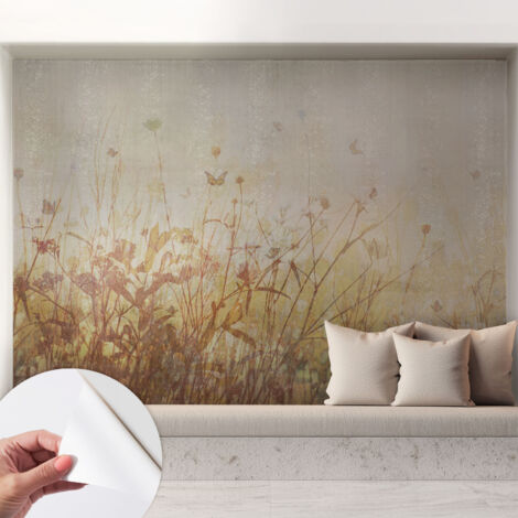 Papier peint autocollant décoratif à motifs pour salon chambre et bureau Tapete adhésif pour décoration Harmonie des prairies 208x146 cm (1/5)