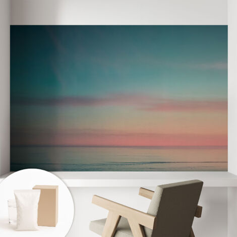 Papier peint intissé mural classique avec imprimé motifs décoratifs design élégant non‑tissé Mer calme 104x70 cm (1/5)