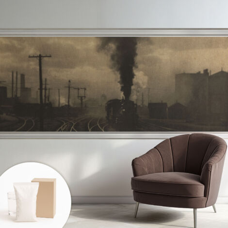Papier peint intissé décoratif pour salon chambre et cuisine Facile à poser avec colle Paysage industriel 250x104 cm (1/5)