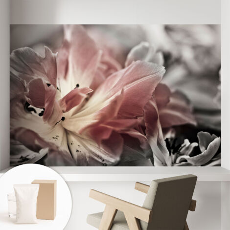 Papier peint intissé décoratif pour salon chambre et cuisine Facile à poser avec colle Fleur aux tons pastel 104x70 cm (1/5)