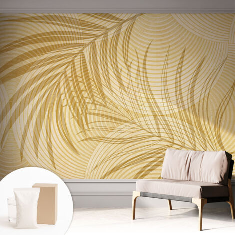Papier peint intissé avec imprimé pour décoration intérieure pour rénovation a motif - Colle incluse gratuite Élégance tropicale 312x219 cm (1/5)