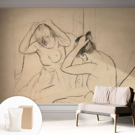 Papier peint intissé décoratif pour salon chambre et cuisine Facile à poser avec colle Élégance artistique 312x219 cm (1/5)