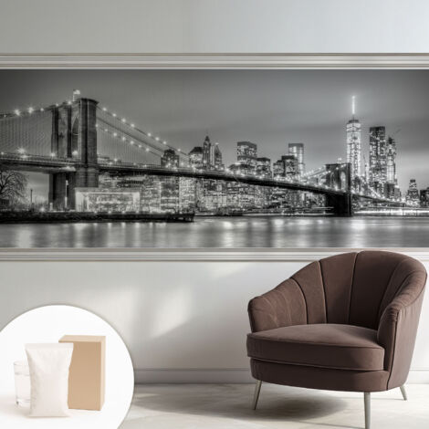 Papier peint intissé avec imprimé pour décoration intérieure pour rénovation a motif - Colle incluse gratuite Pont métropolitain 250x104 cm (1/5)