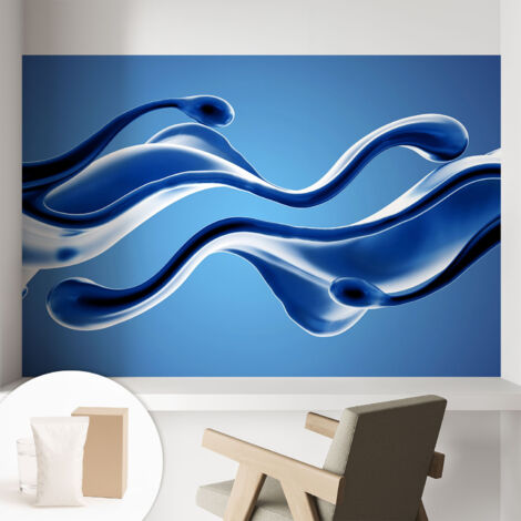 Papier peint intissé mural pour salon chambre à coucher tendance et originale - Colle incluse gratuite Légèreté abstraite 104x70 cm (1/5)
